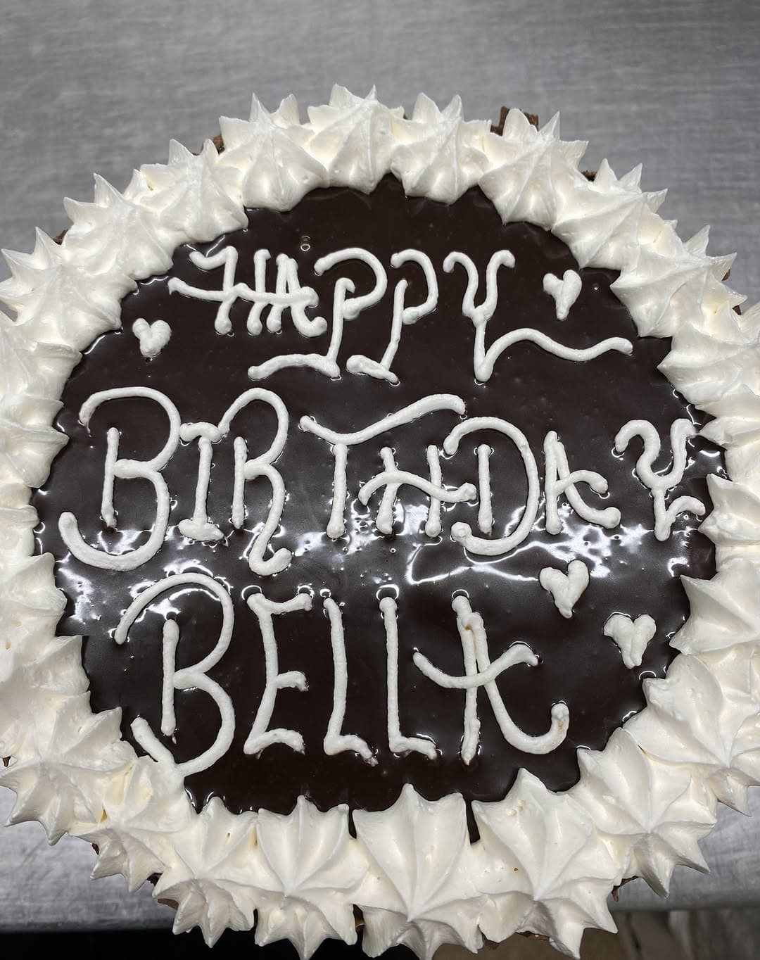 A named chocolate birthday cake from the Bak'D kitchen